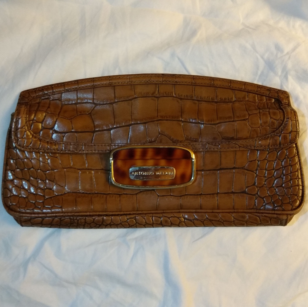 Vintage Antonio Melani Croc Skin Clutch Purse